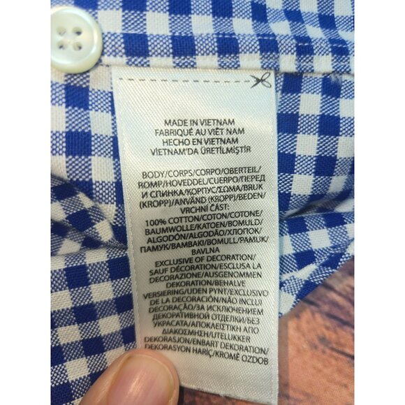 Polo Ralph Lauren Mens Classic Fit Blue Gingham LS Button-Down Shirt Large - Picture 6 of 8